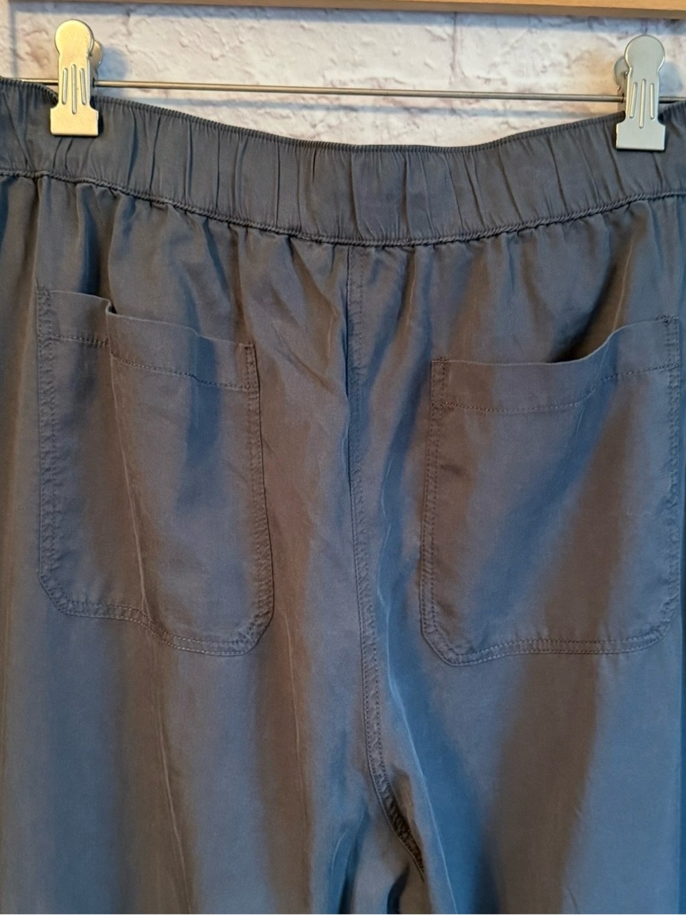 Workshop Charcoal Gray Wide Leg Tencel Drawstring Pants NWT - Picture 4 of 9